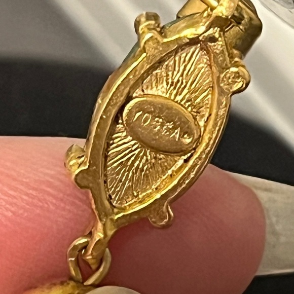 Vintage Gerard Yosca Designer Costume Earrings Stone Pearl Drop NWOT - Picture 4 of 7